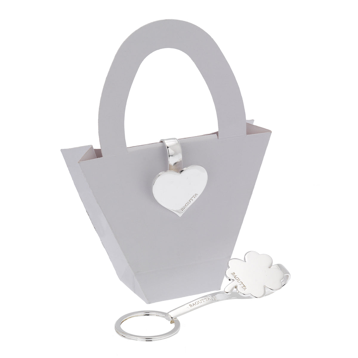 Bagutta Gancio per Borsa e Portachiavi Silver Plated Quadrifoglio 10 cm
