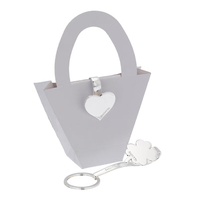Bagutta Gancio per Borsa e Portachiavi Silver Plated Quadrifoglio 10 cm
