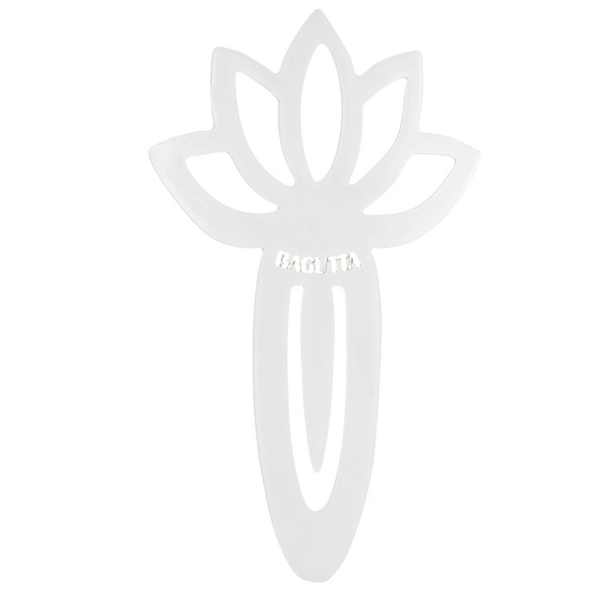Bagutta Segnalibro Silver Plated Traforato Fiore di Loto 9 cm