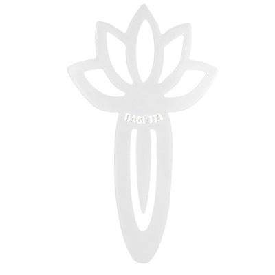 Bagutta Segnalibro Silver Plated Traforato Fiore di Loto 9 cm