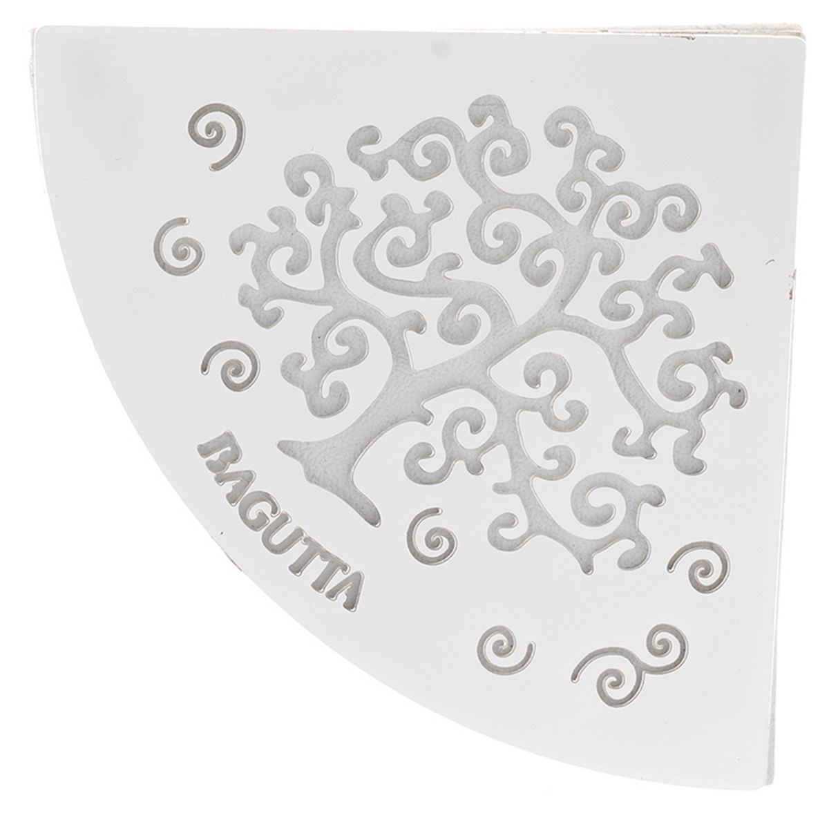 Bagutta Segnalibro Angolare in Ecopelle Bianca con Albero della Vita Stilizzato Silver Plated 5x5 cm