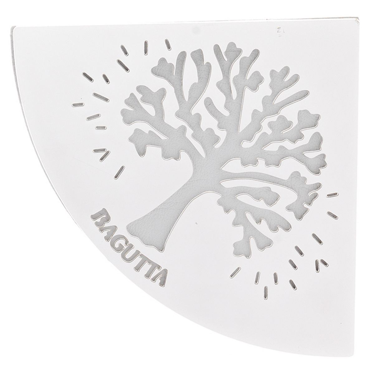 Bagutta Segnalibro Angolare in Ecopelle Bianca con Albero della Vita Classico Silver Plated 5x5 cm