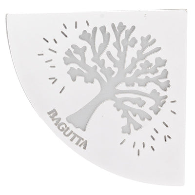 Bagutta Segnalibro Angolare in Ecopelle Bianca con Albero della Vita Classico Silver Plated 5x5 cm