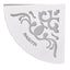 Bagutta Segnalibro Angolare in Ecopelle Bianca con Motivo Ornamentale Silver Plated 5x5 cm