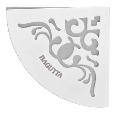 Bagutta Segnalibro Angolare in Ecopelle Bianca con Motivo Ornamentale Silver Plated 5x5 cm