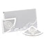 Bagutta Segnalibro Angolare in Ecopelle Bianca con Motivo Ornamentale Silver Plated 5x5 cm