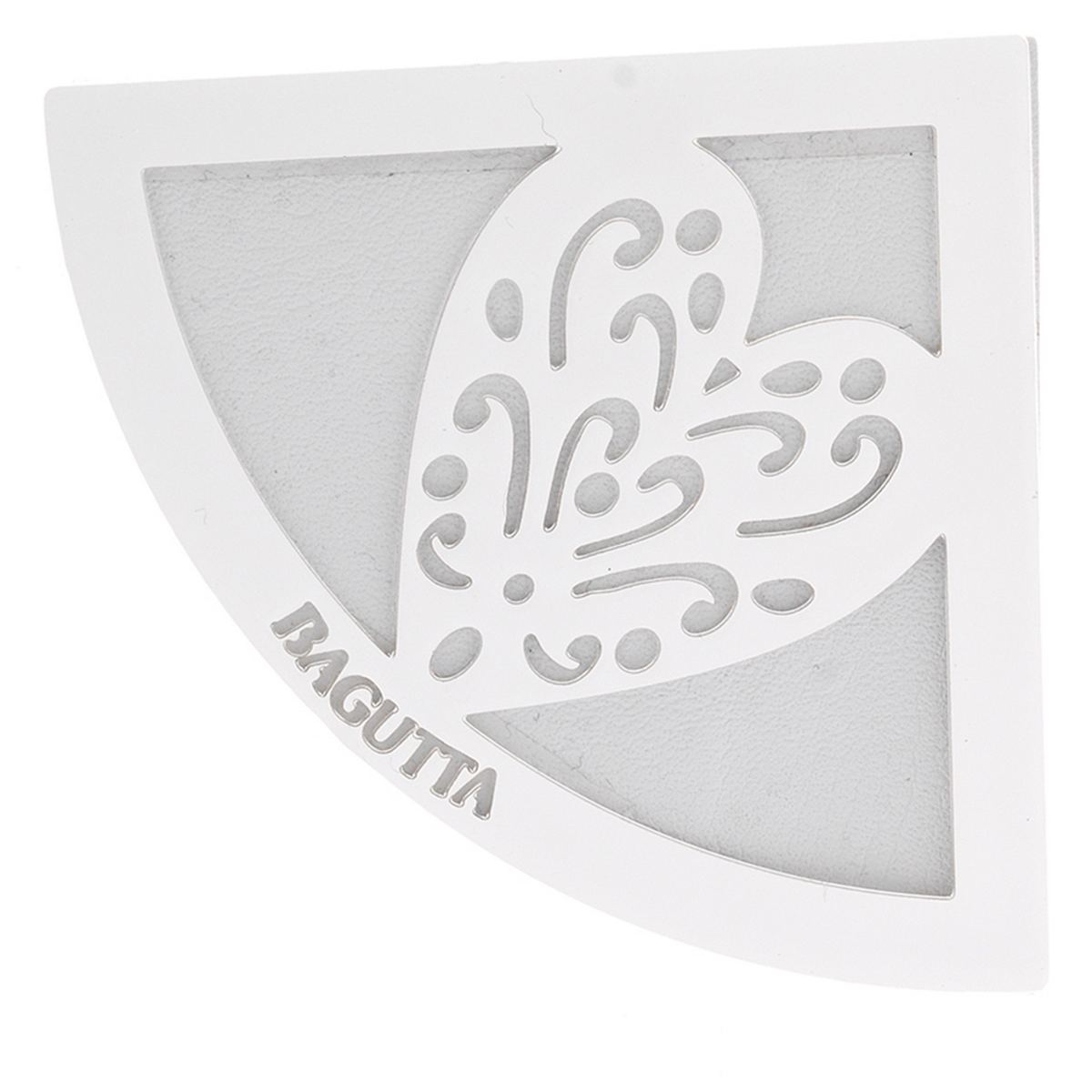 Bagutta Segnalibro Angolare in Ecopelle Bianca con Cuore Silver Plated 5x5 cm