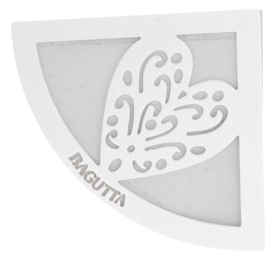 Bagutta Segnalibro Angolare in Ecopelle Bianca con Cuore Silver Plated 5x5 cm