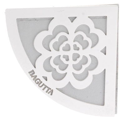 Bagutta Segnalibro Angolare in Ecopelle Bianca con Quadrifoglio Silver Plated 5x5 cm