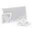Bagutta Segnalibro Angolare in Ecopelle Bianca con Quadrifoglio Silver Plated 5x5 cm