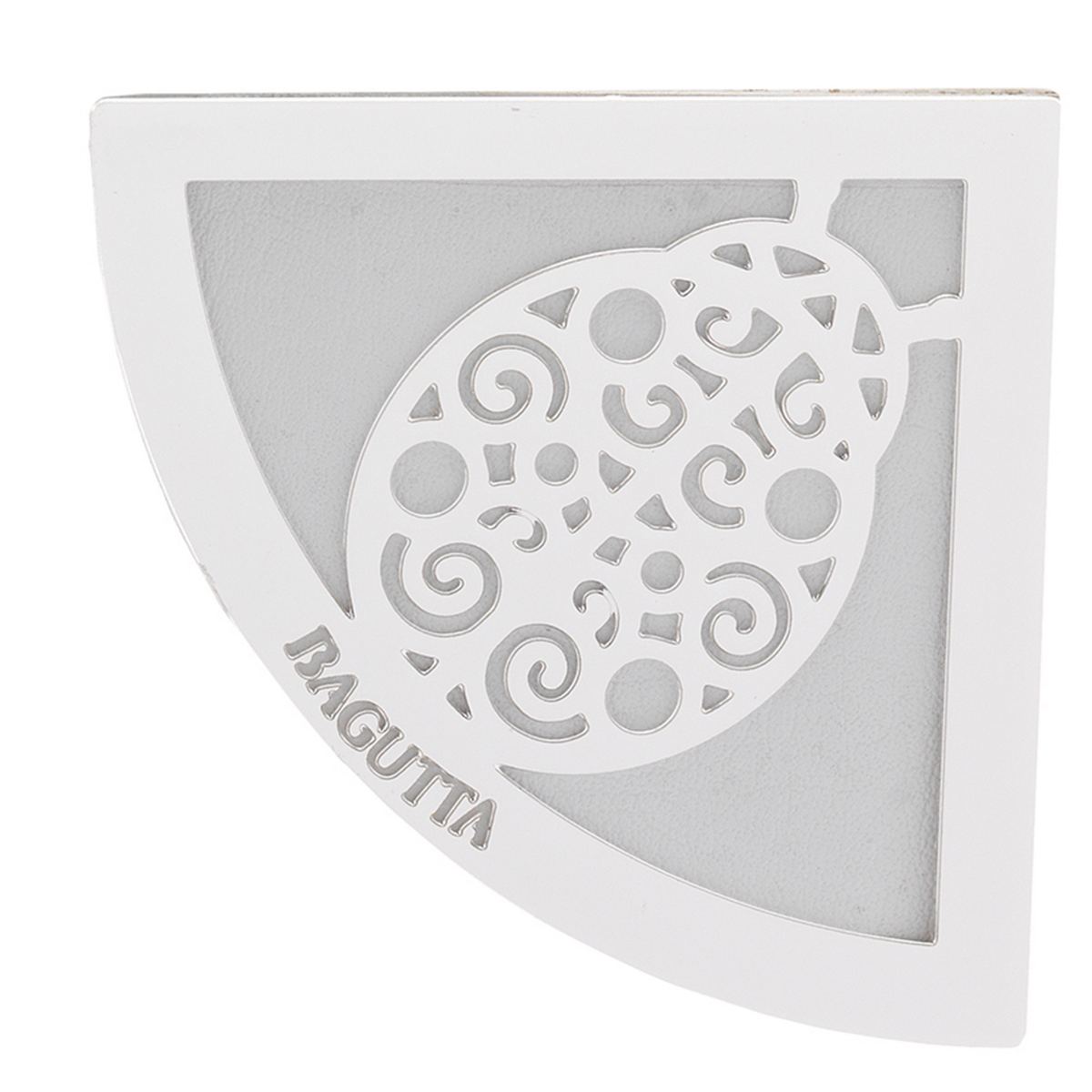 Bagutta Segnalibro Angolare in Ecopelle Bianca con Coccinella Silver Plated 5x5 cm