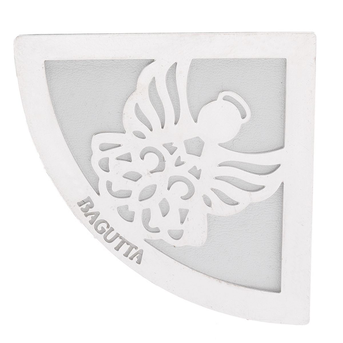 Bagutta Segnalibro Angolare in Ecopelle Bianca con Angelo Silver Plated 5x5 cm