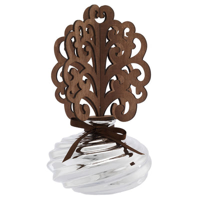 Bagutta Profumatore per Ambienti Vetro Argentato Albero Riccioli in Legno 11x21 cm