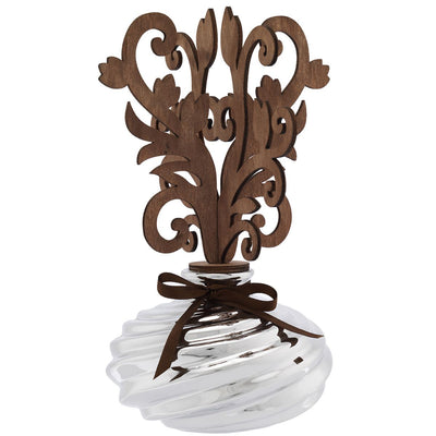 Bagutta Profumatore per Ambienti Vetro Argentato Albero Barocco in Legno 11x21 cm