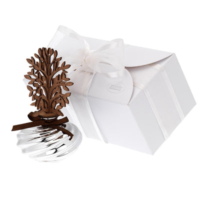 Bagutta Profumatore per Ambienti Vetro Argentato Albero Barocco in Legno 11x21 cm