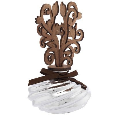 Bagutta Profumatore per Ambienti Vetro Argentato Albero Barocco in Legno 8x16 cm