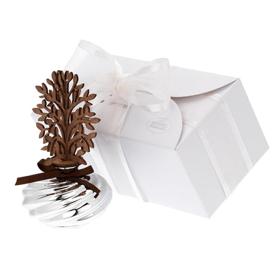Bagutta Profumatore per Ambienti Vetro Argentato Albero Barocco in Legno 8x16 cm