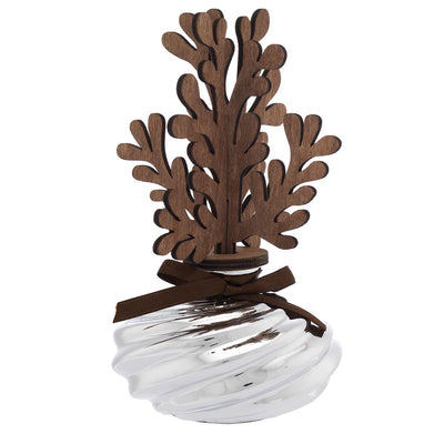 Bagutta Profumatore per Ambienti Vetro Argentato Albero con Rami in Legno 8x16 cm
