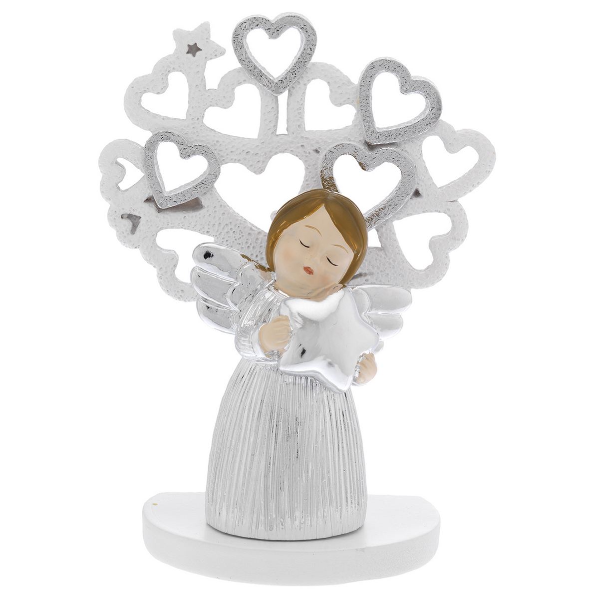 Bagutta Albero della Vita Argentato con Angioletto e Stella 12 cm