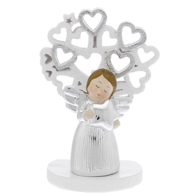 Bagutta Albero della Vita Argentato con Angioletto e Stella 8 cm