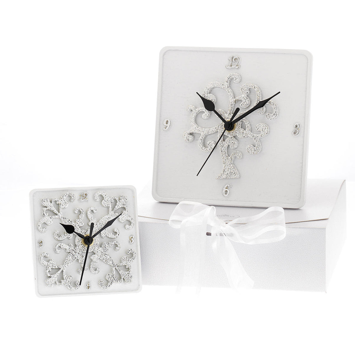 Bagutta Orologio da Tavolo Quadrato Decoro Cuore 15x15 cm