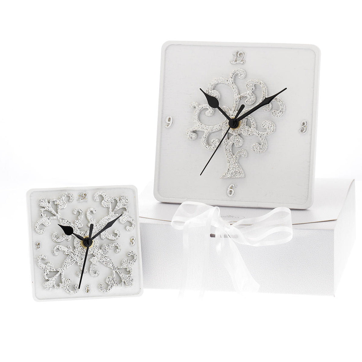 Bagutta Orologio da Tavolo Quadrato Decoro Cuore 10x10 cm
