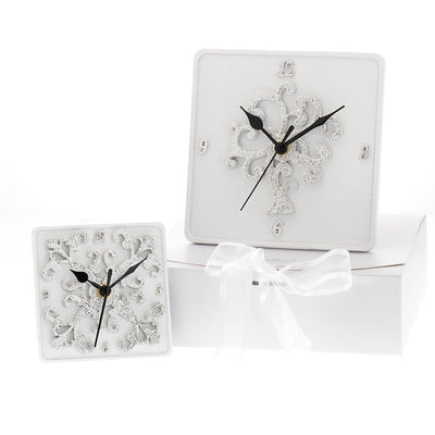 Bagutta Orologio da Tavolo Quadrato Decoro Cuore 10x10 cm