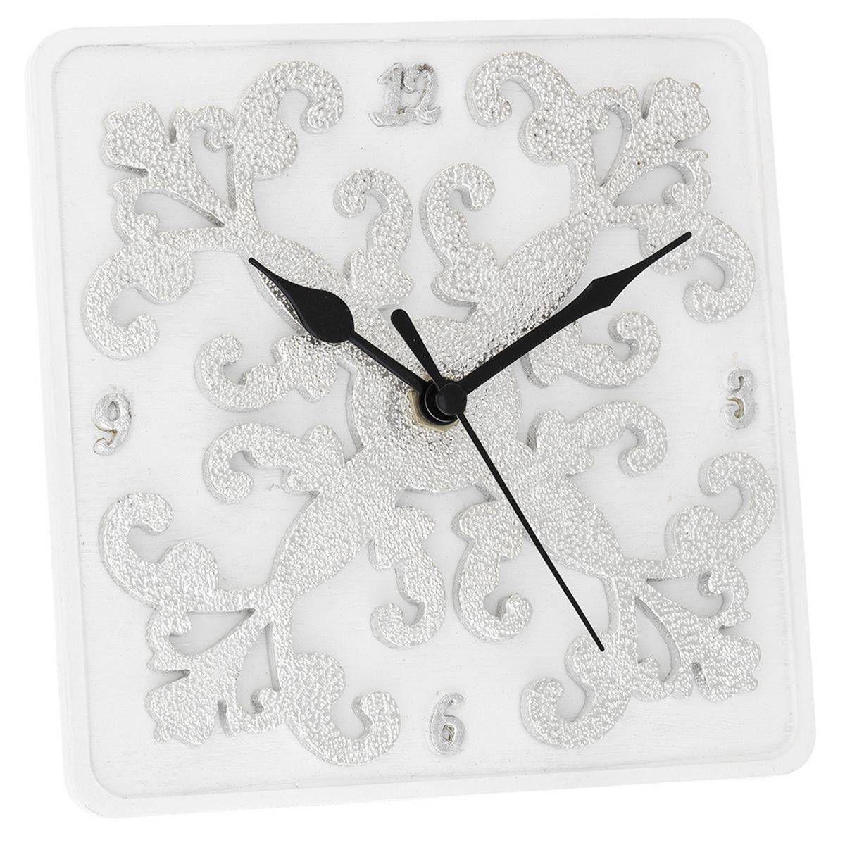 Bagutta Orologio da Tavolo Quadrato Decoro Barocco 15x15 cm