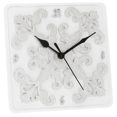 Bagutta Orologio da Tavolo Quadrato Decoro Barocco 15x15 cm