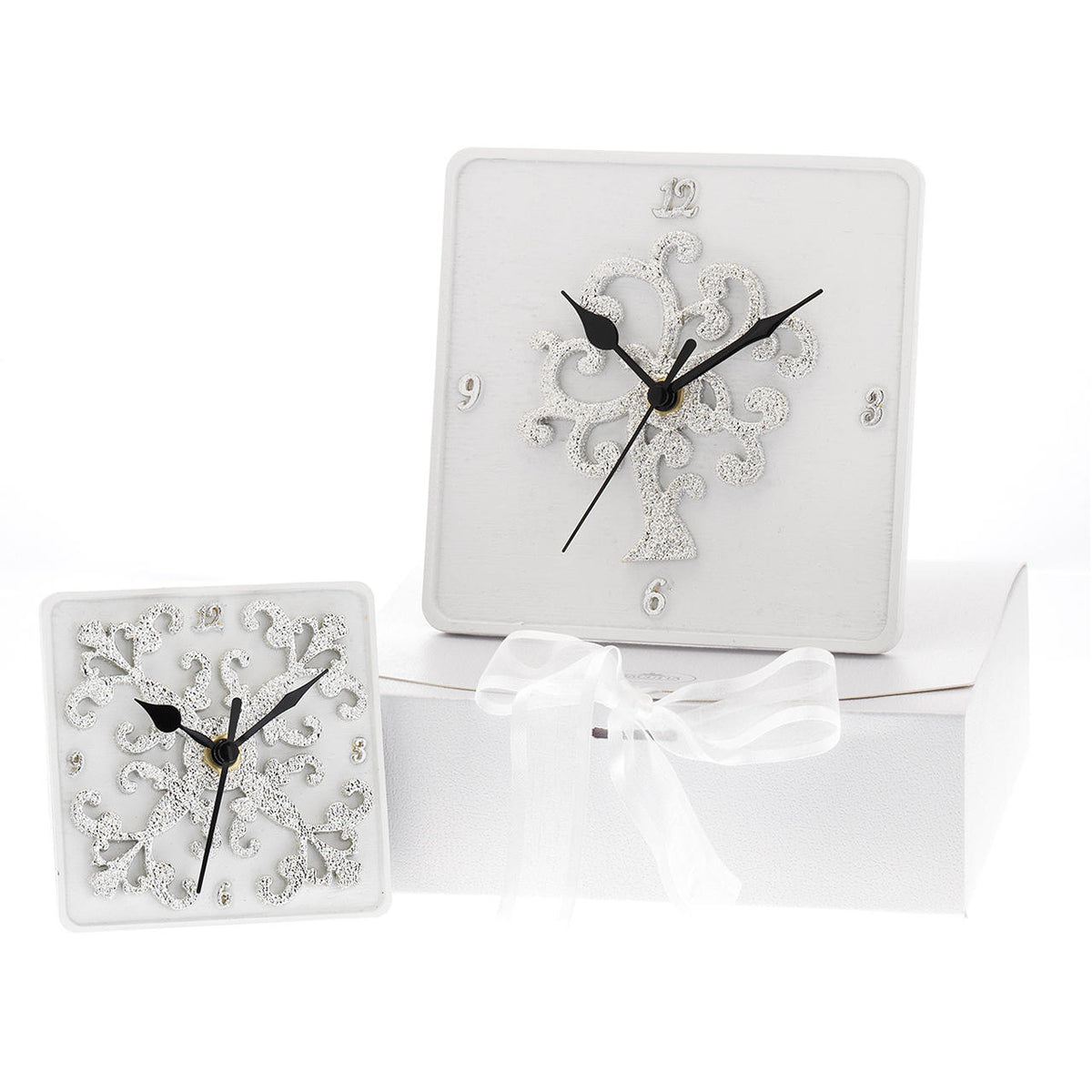 Bagutta Orologio da Tavolo Quadrato Decoro Barocco 15x15 cm