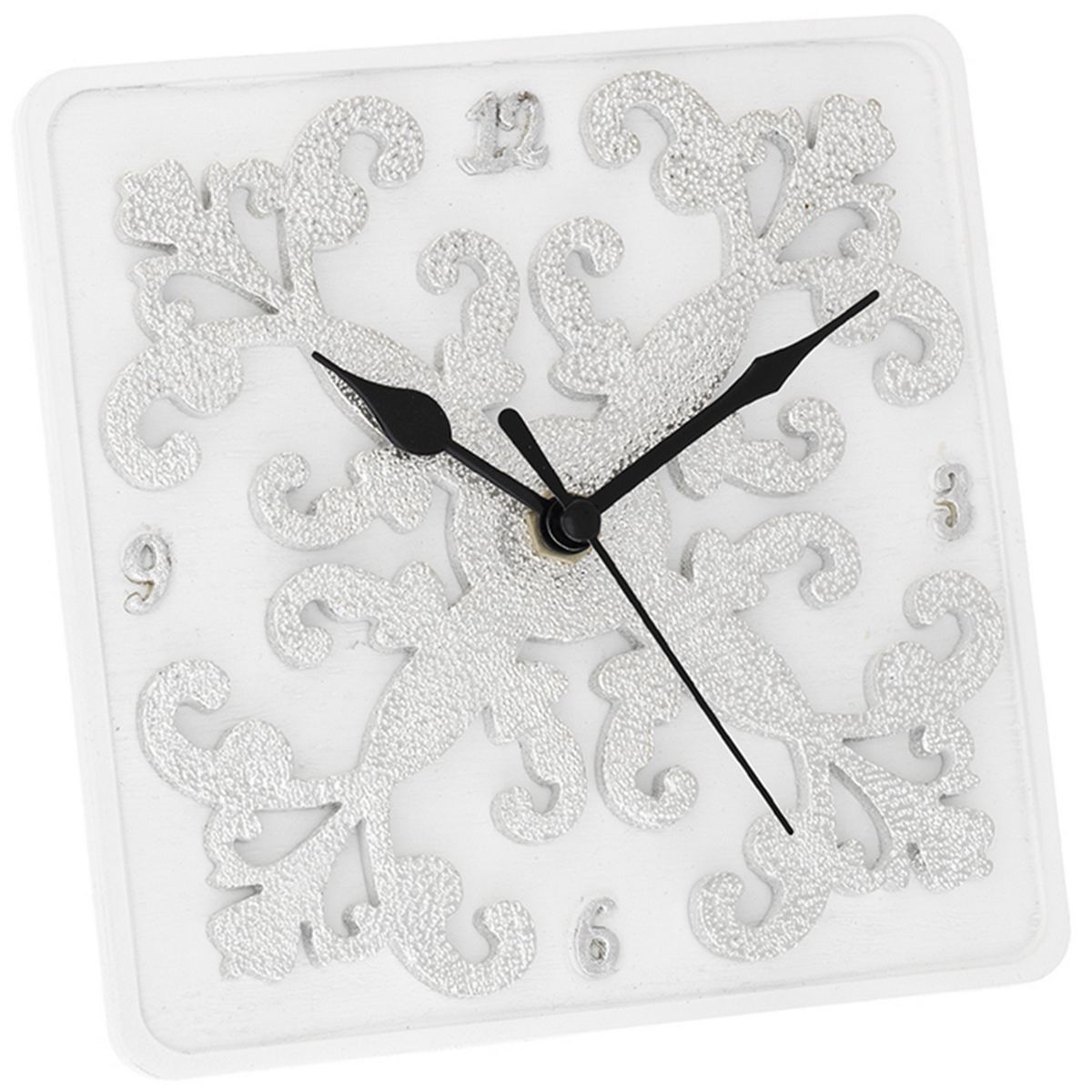 Bagutta Orologio da Tavolo Quadrato Decoro Barocco 10x10 cm