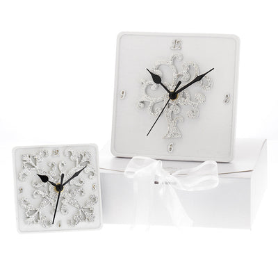 Bagutta Orologio da Tavolo Quadrato Decoro Barocco 10x10 cm