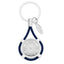 Bagutta Portachiavi Nautico con Rosa dei Venti e Cordone Blu 9,5 cm