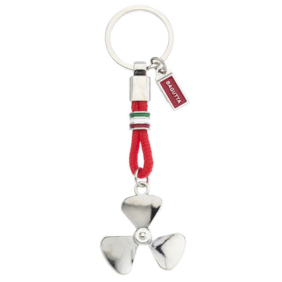 Bagutta Portachiavi Nautico con Elica e Cordoncino Rosso 11 cm