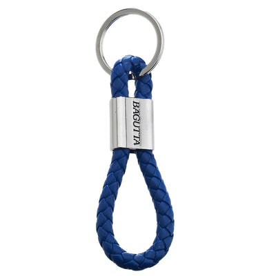 Bagutta Portachiavi ad Anello con Cordone Intrecciato ad Asola Blu 10,5 cm