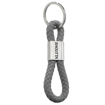 Bagutta Portachiavi ad Anello con Cordone Intrecciato ad Asola Grigio 10,5 cm