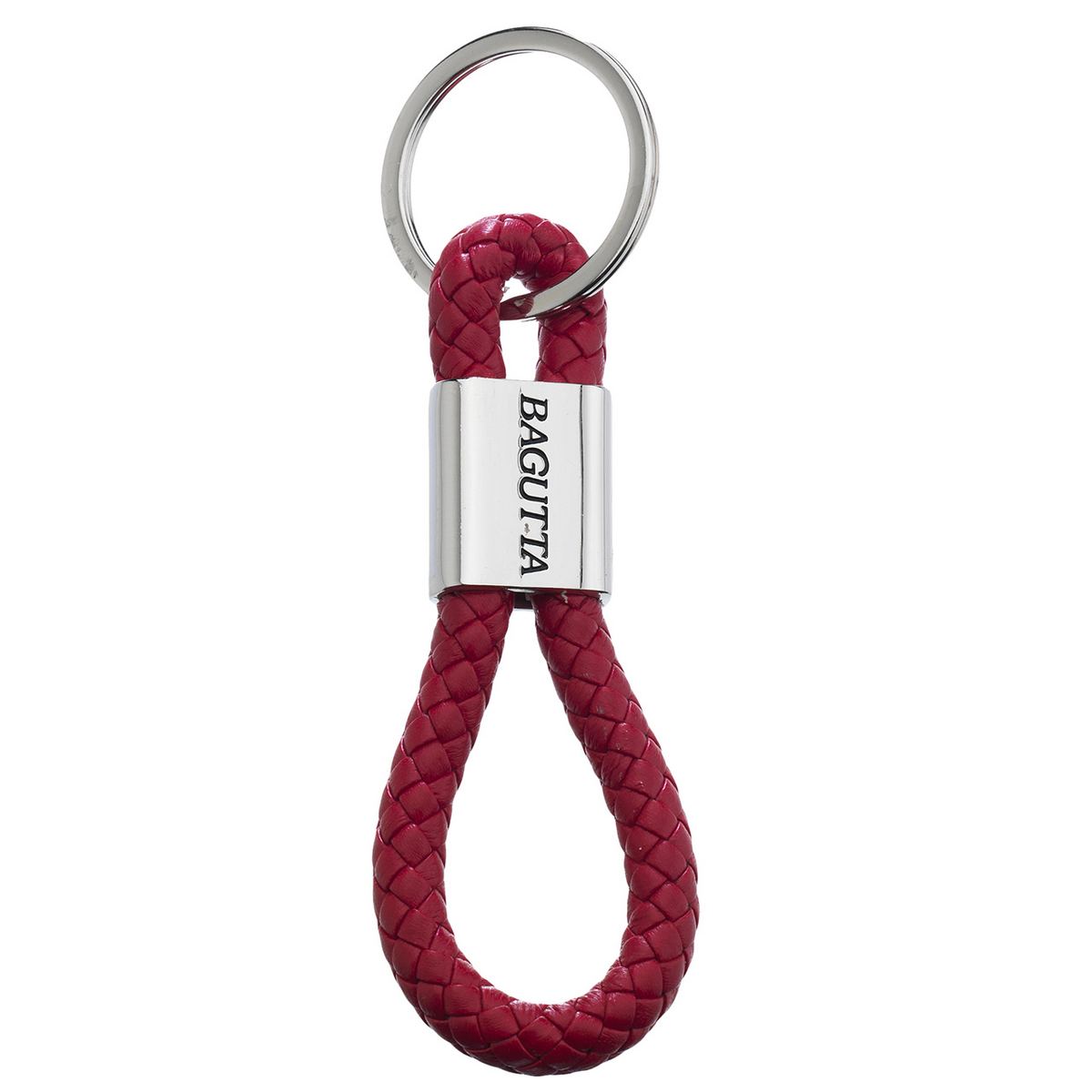 Bagutta Portachiavi ad Anello con Cordone Intrecciato ad Asola Rosso 10,5 cm
