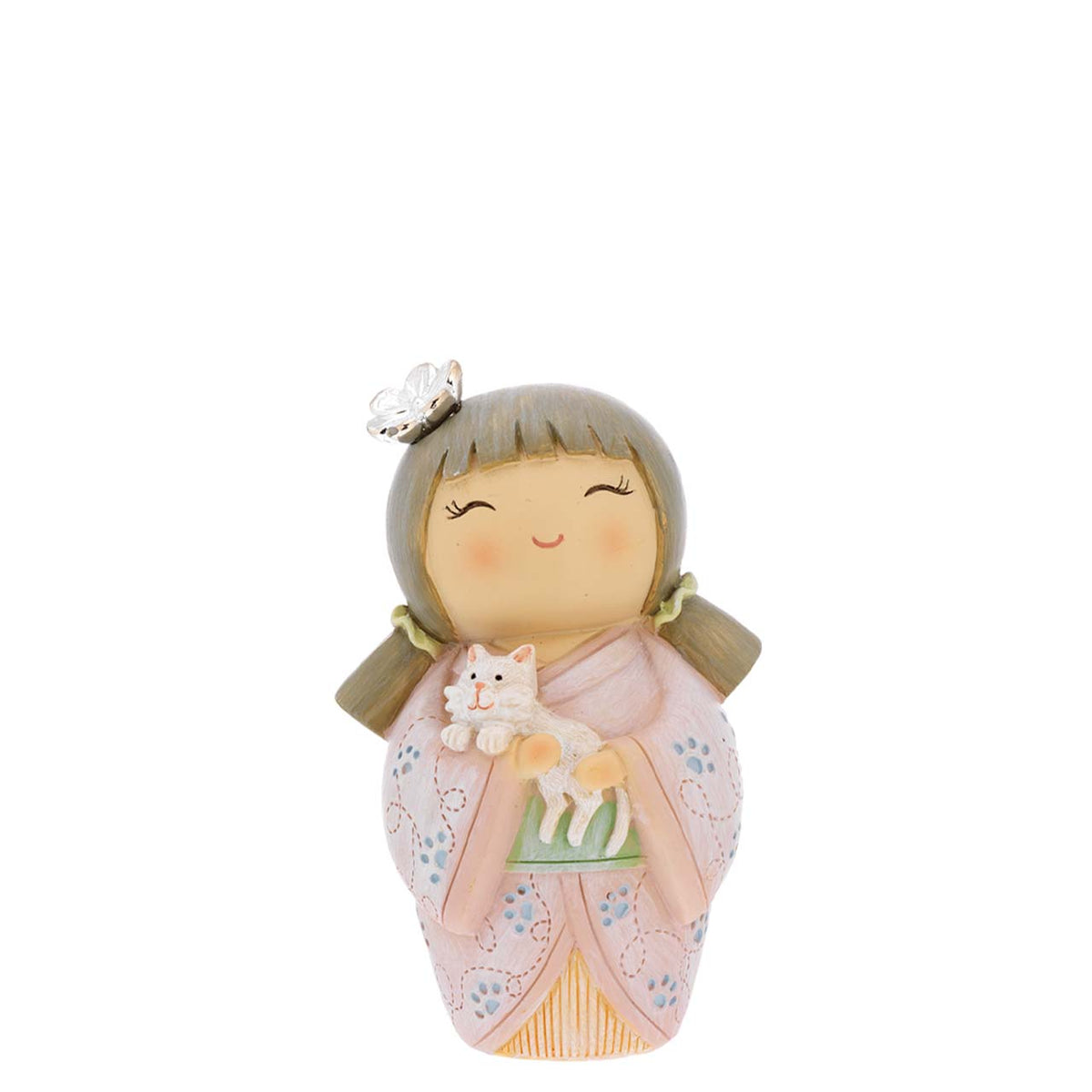 Bagutta Kokeshi Diffusore con Gatto, Kimono Rosa e Fragranza Inclusa 8,5 cm