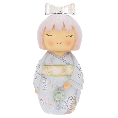 Bagutta Kokeshi Diffusore con Fiocco, Kimono Azzurro e Fragranza Inclusa 12,5 cm
