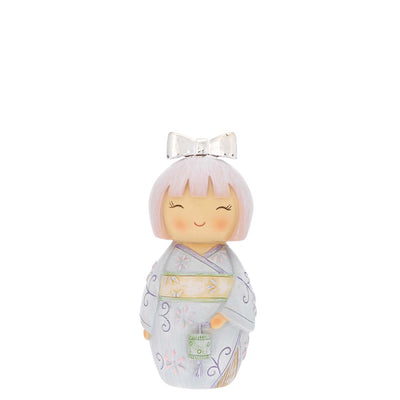 Bagutta Kokeshi Diffusore con Fiocco, Kimono Azzurro e Fragranza Inclusa 8,5 cm