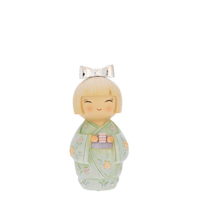Bagutta Kokeshi Diffusore con Bicchiere, Kimono Verde e Fragranza Inclusa 8,5 cm
