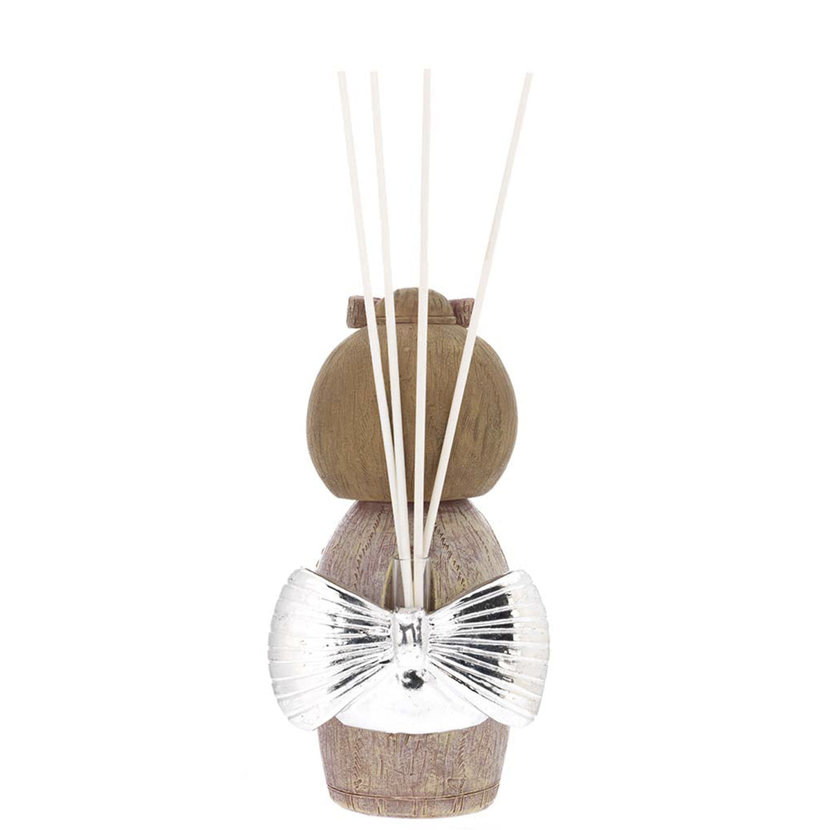 Bagutta Kokeshi Diffusore con Doppio Chignon, Kimono Grigio e Fragranza Inclusa 13 cm