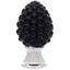 Bagutta Pigna Decorativa Nera con Base Argentata 10 cm