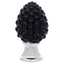 Bagutta Pigna Decorativa Nera con Base Argentata 15 cm