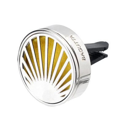 Bagutta Profumatore Auto Cromato Motivo a Ventaglio Giallo con Fragranza e 4 Feltrini 4 cm