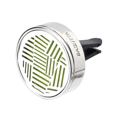 Bagutta Profumatore Auto Cromato Motivo Spina di Pesce Verde con Fragranza e 4 Feltrini 4 cm