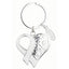Bagutta Portachiavi Cuore Decorato con Nastro Bianco 8 cm