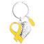 Bagutta Portachiavi Cuore Decorato con Nastro Giallo 8 cm