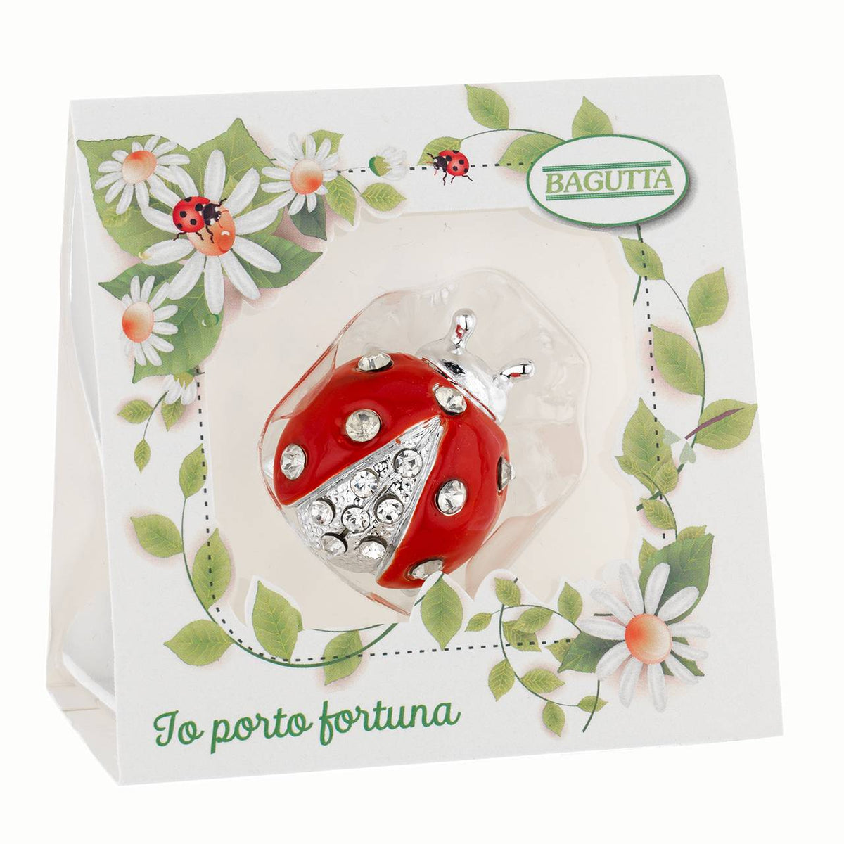 Bagutta Coccinella Portafortuna con Cristalli Rossa 4,5 cm