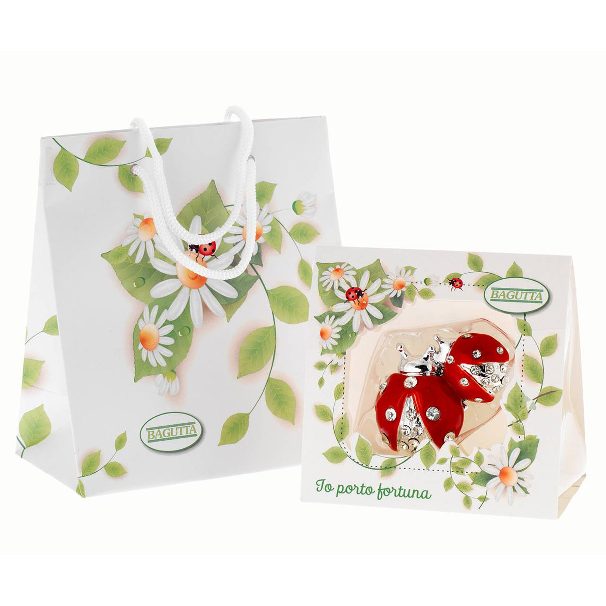 Bagutta Coccinella Portafortuna con Cristalli Rossa 6 cm